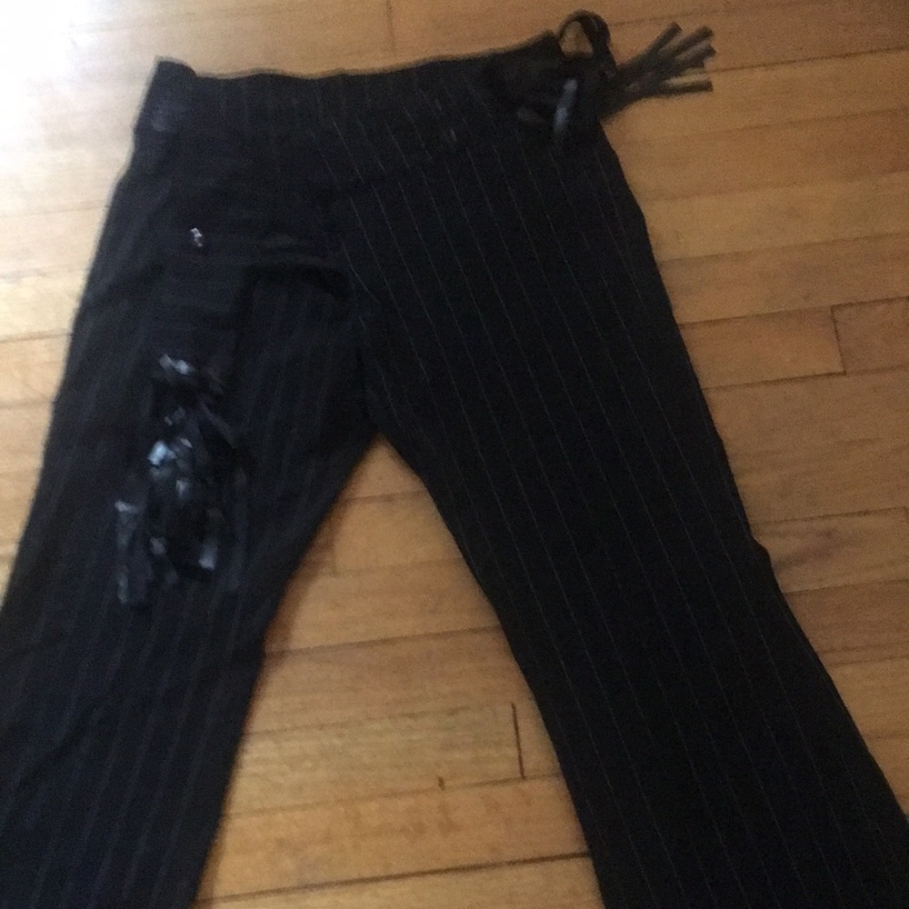 Black Pinstripe Pants